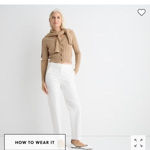 JCrew Kate straight-leg bi-stretch cotton pant. Ivory. Size 10. NWT. Item #L2881